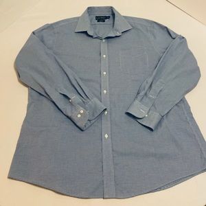 Men’s LAUREN Blue Check Long Sleeve Shirt. Size 18 36/37